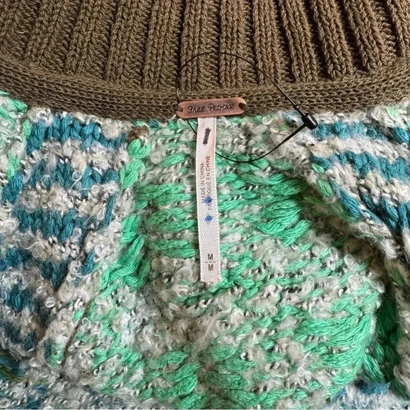 New Free People Time After Time Cardigan Sweater Jacket in Green Jade Medium - Picture 12 of 17